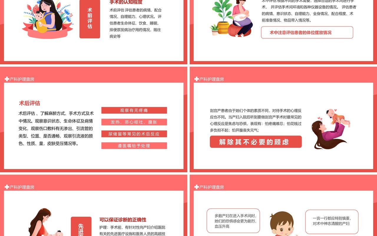 剖宫产术健康教育产科护理查房动态PPT模板