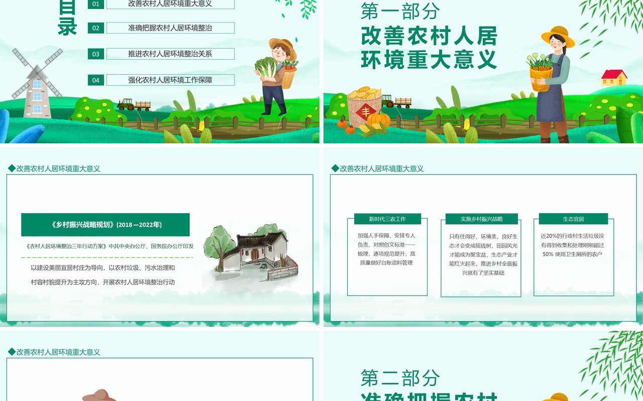 农村人居环境整治建设宜居美丽乡村环境整治是关键动态PPT模板