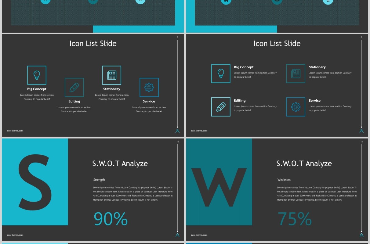 深色产品数据分析PPT商务版式模板Into Powerpoint Template