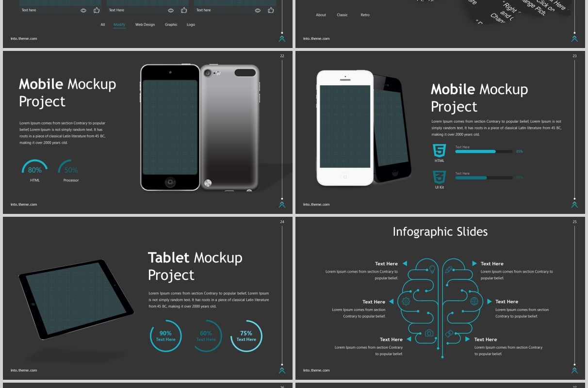深色产品数据分析PPT商务版式模板Into Powerpoint Template