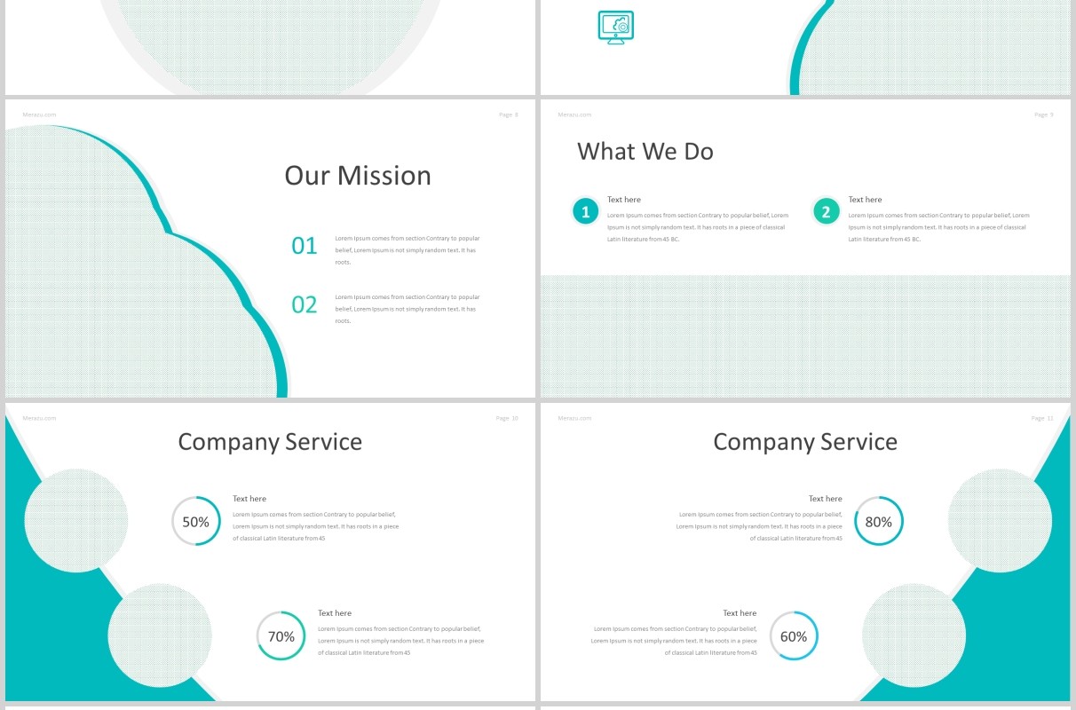 公司介绍产品宣传PPT模板版式设计Merazu - Powerpoint Template