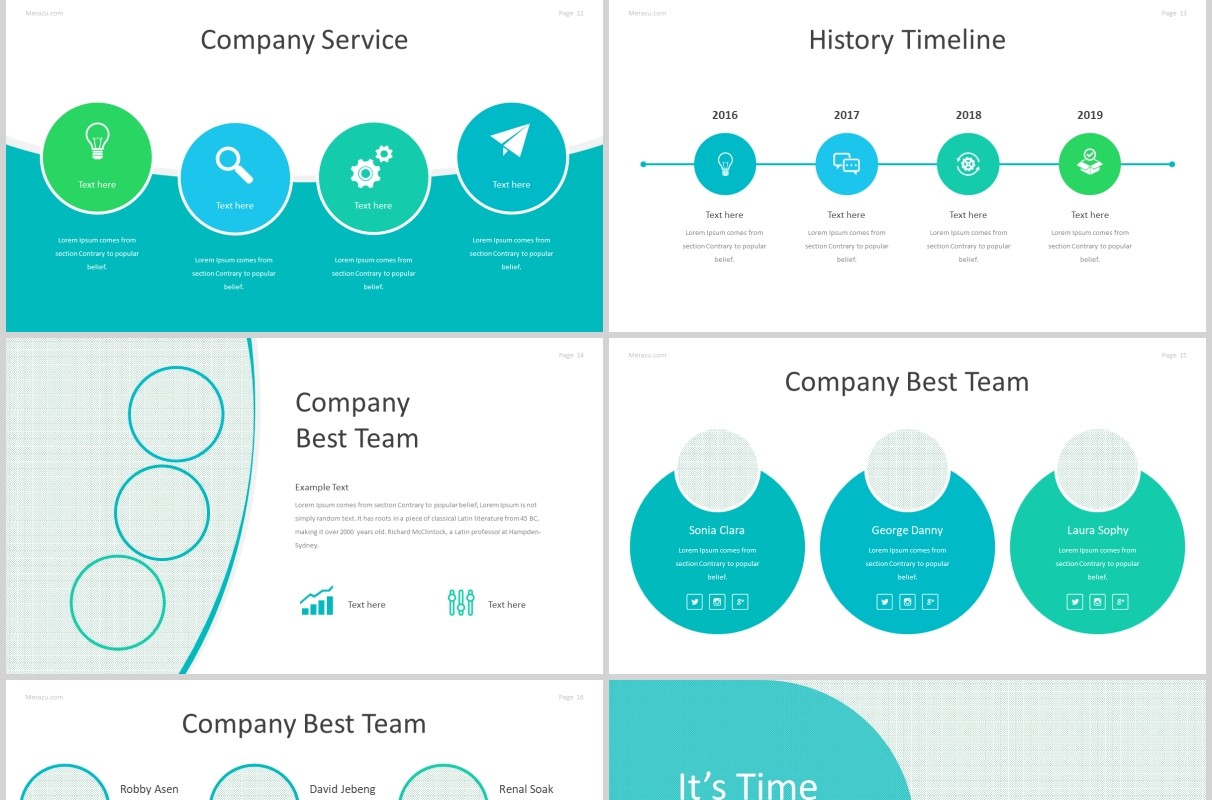 公司介绍产品宣传PPT模板版式设计Merazu - Powerpoint Template