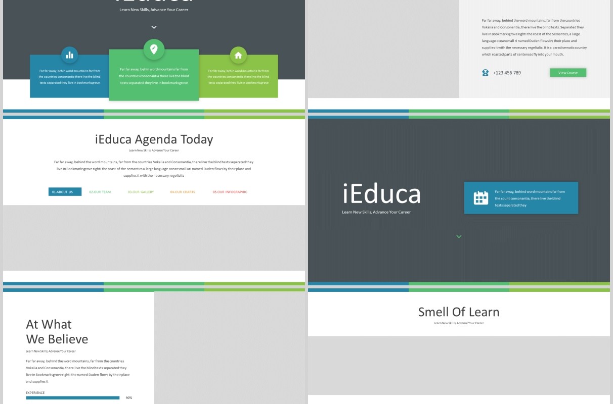 绿色教育PPT图片排版模板iEduca - Education Powerpoint Template