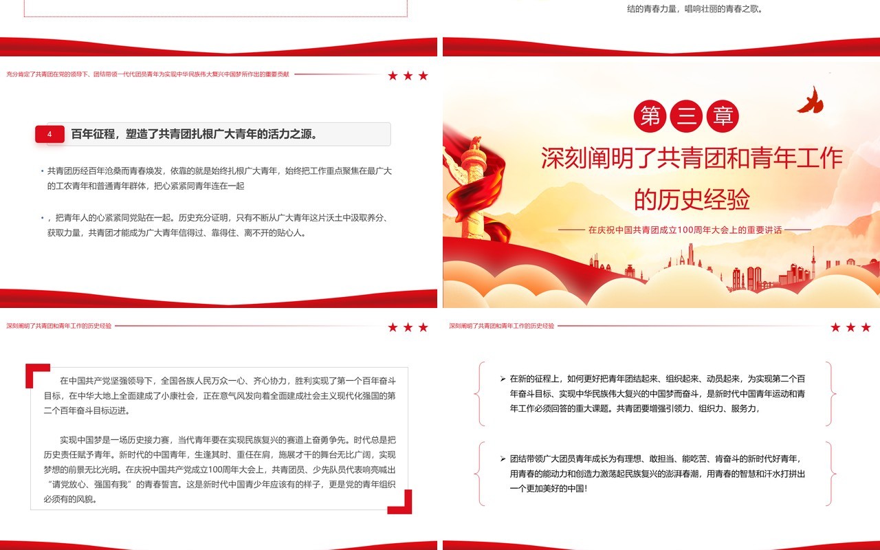 庆祝中国共产主义青年团成立100周年PPT模板