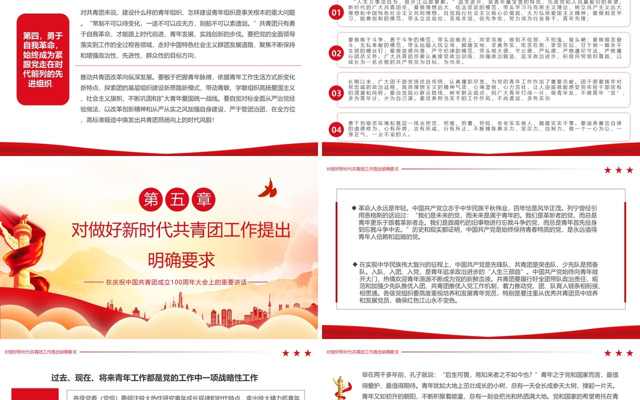 庆祝中国共产主义青年团成立100周年PPT模板