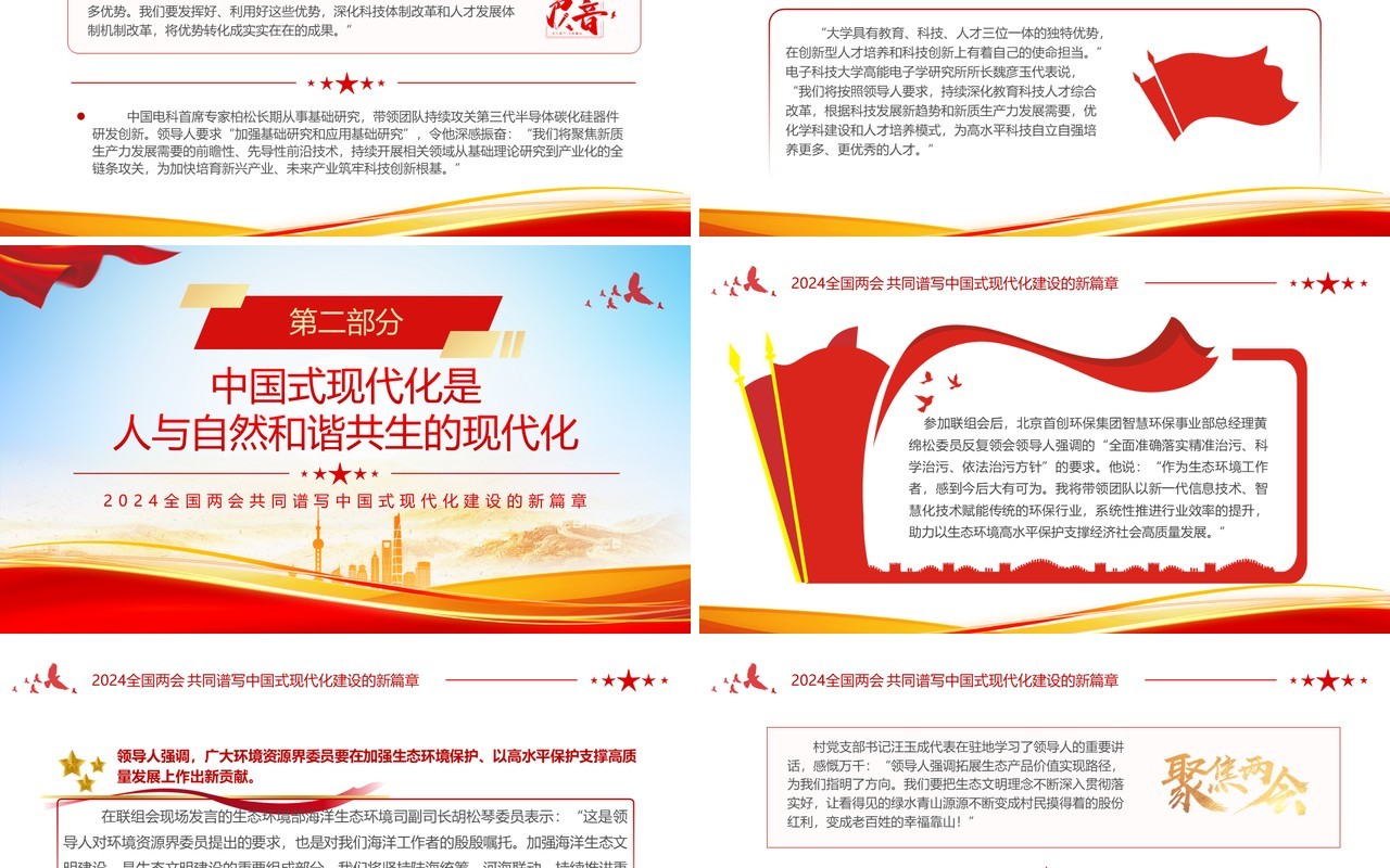 红色简约风中国式现代化建设的新篇章PPT模板