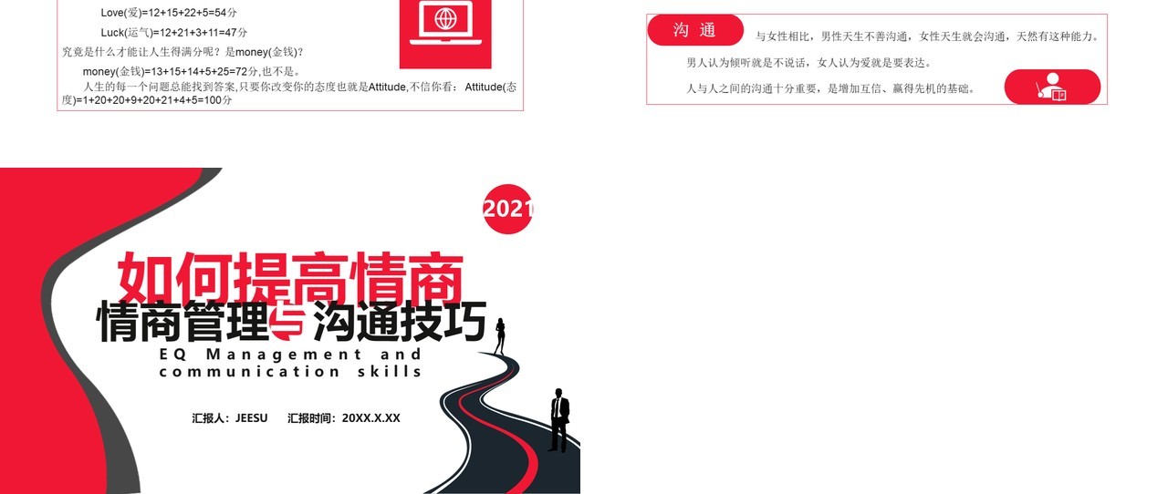 如何提高情商之情商管理与沟通技巧企业管理员工培训通用PPT模板