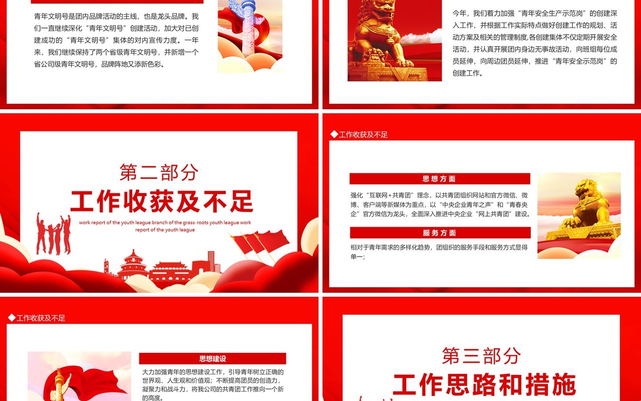 基层团委团支书工作汇报动态PPT模板