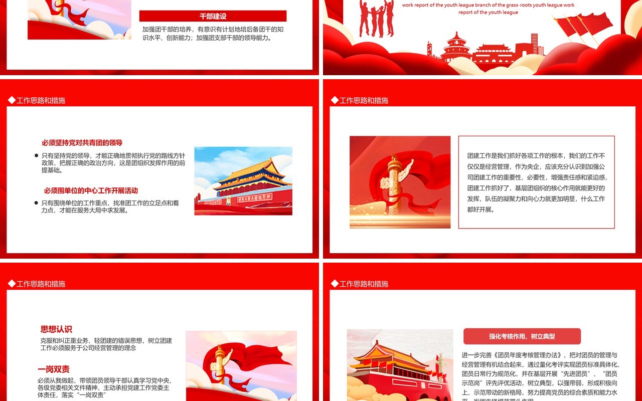 基层团委团支书工作汇报动态PPT模板
