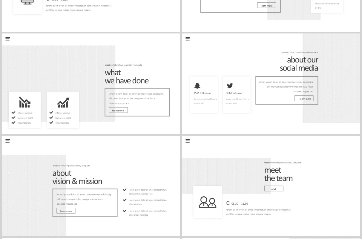 简约时尚公司简介产品介绍PPT版式模板设计Kondese Powerpoint Template