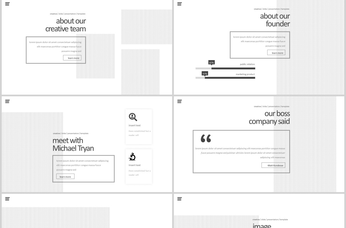 简约时尚公司简介产品介绍PPT版式模板设计Kondese Powerpoint Template