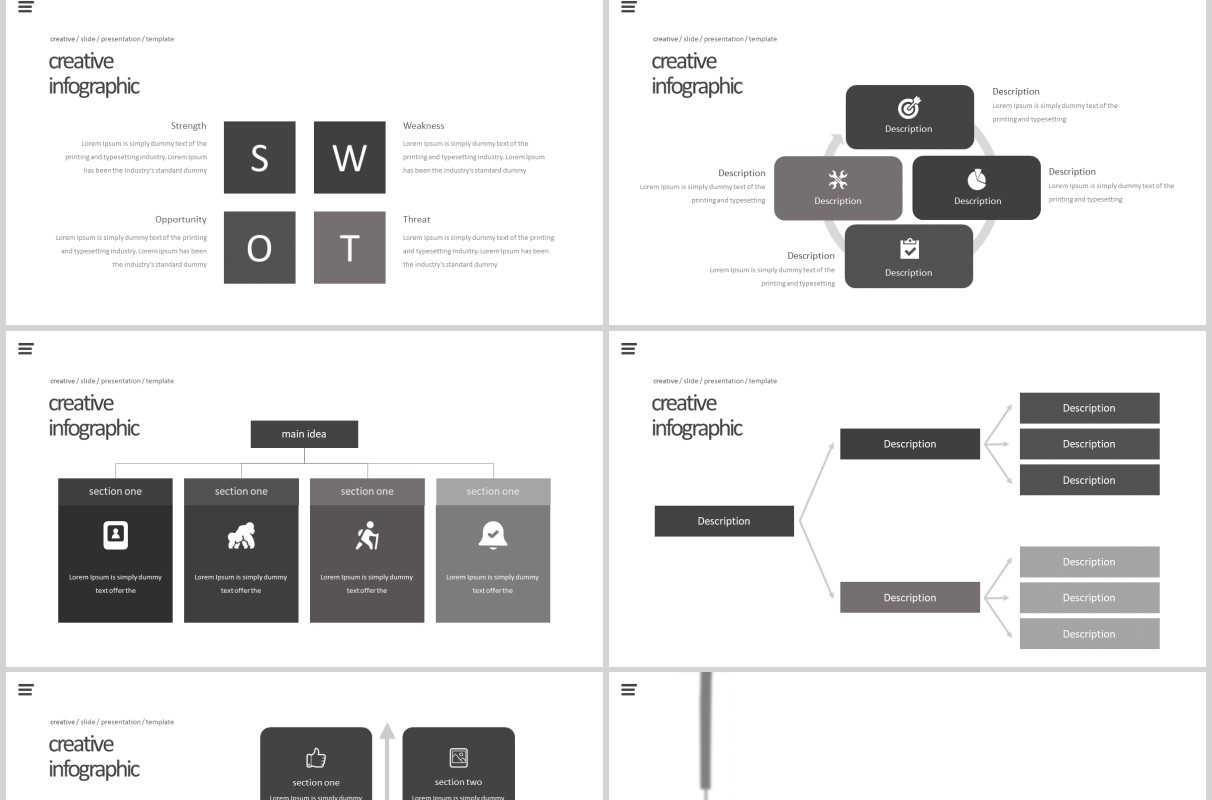 简约时尚公司简介产品介绍PPT版式模板设计Kondese Powerpoint Template