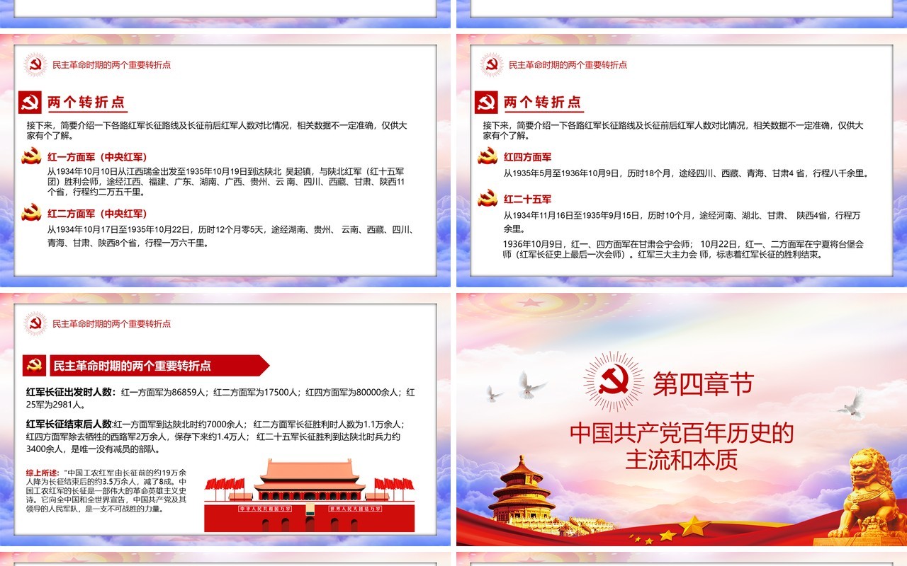 红色党政风建党一百周年党史学习教育PPT模板