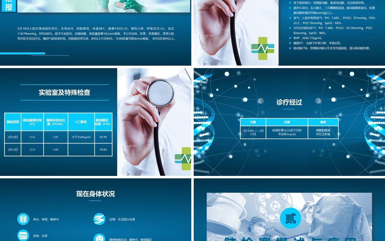 深蓝色脑栓塞病人的护理PPT模板