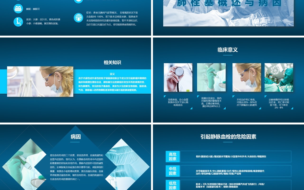 深蓝色脑栓塞病人的护理PPT模板