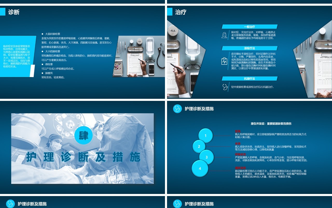 深蓝色脑栓塞病人的护理PPT模板