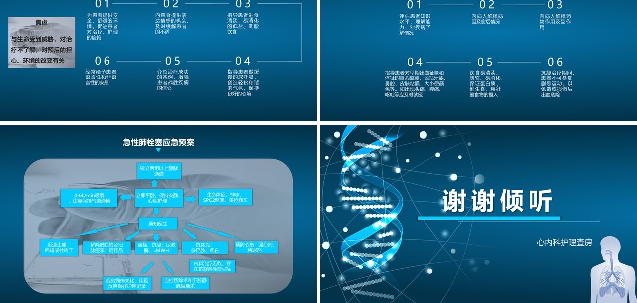 深蓝色脑栓塞病人的护理PPT模板