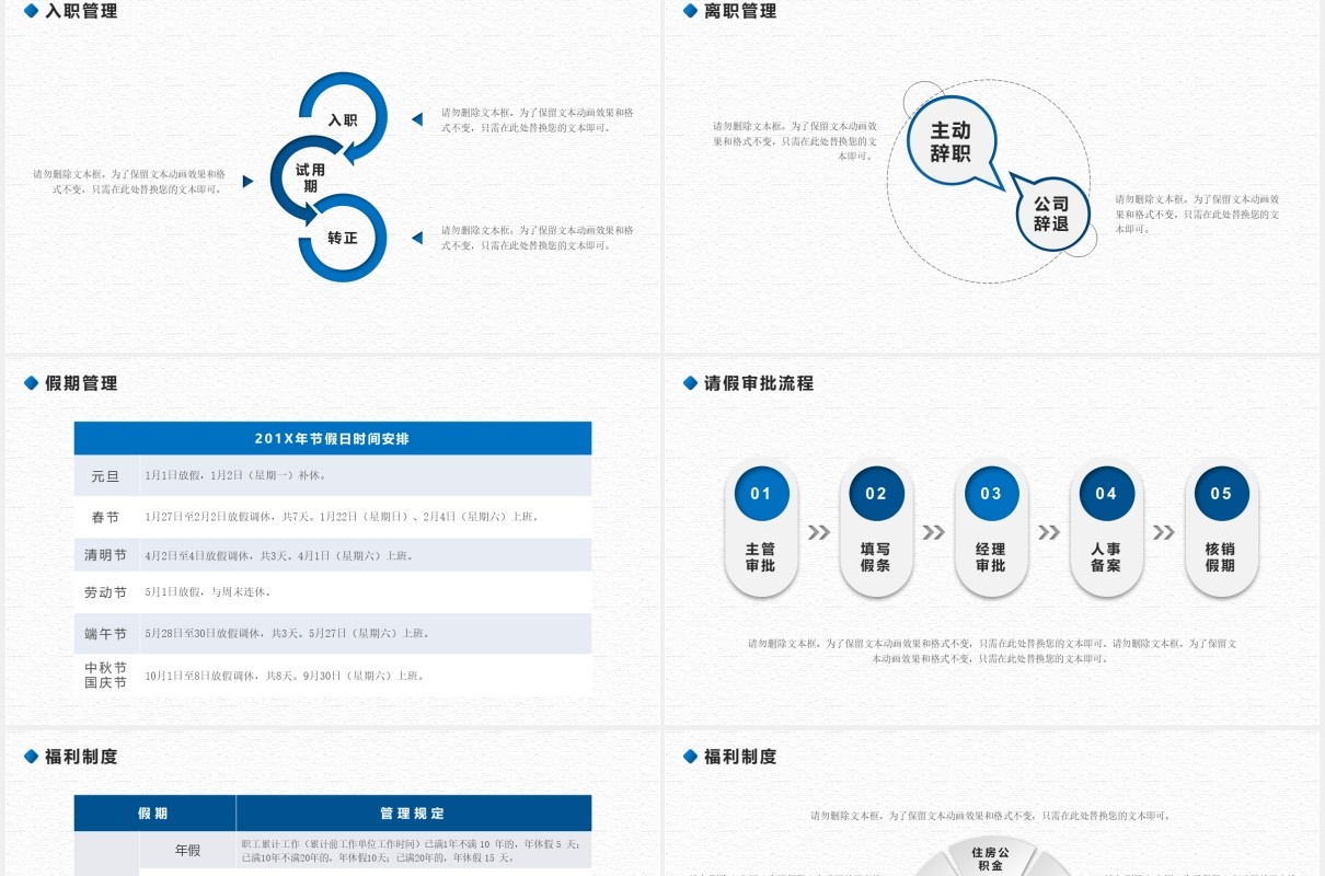 2020蓝色微立体企业管理新员工入职培训PPT模板