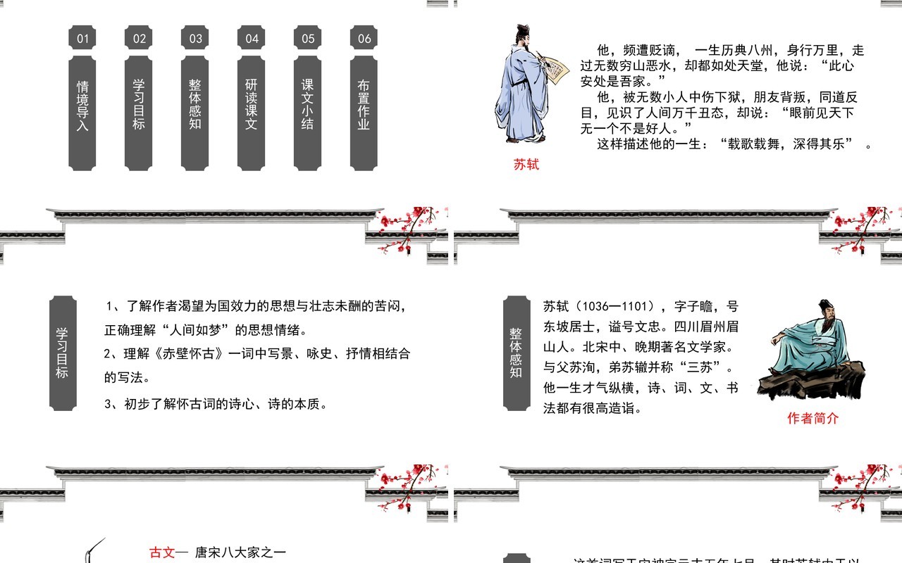 部编版高中语文必修四念奴娇赤壁怀古课件PPT模板
