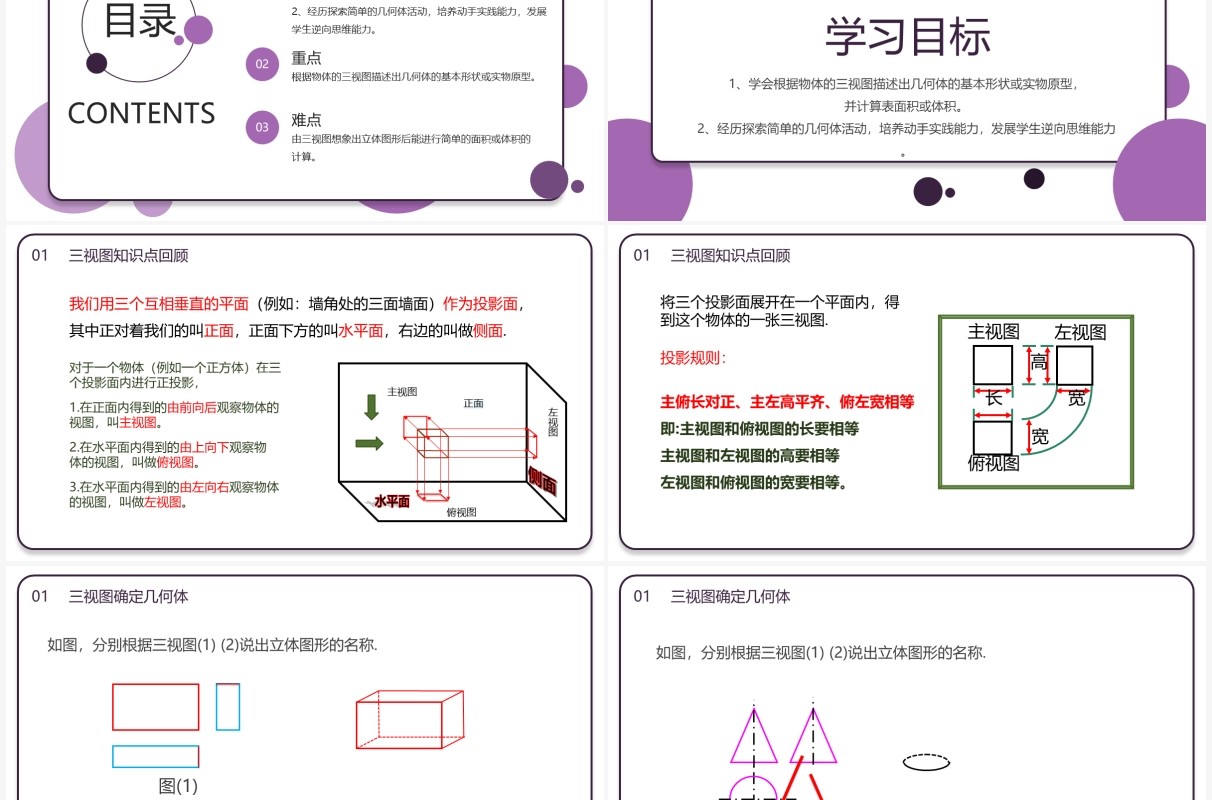 部编版九年级数学下册由三视图确定几何体的面积或体积课件PPT模板
