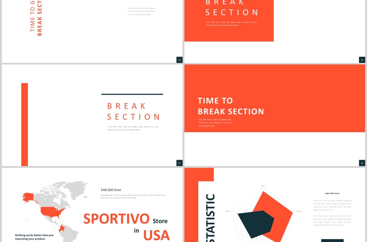 简约图片占位符排版设计工作通用PPT模板Sportivo Powerpoint