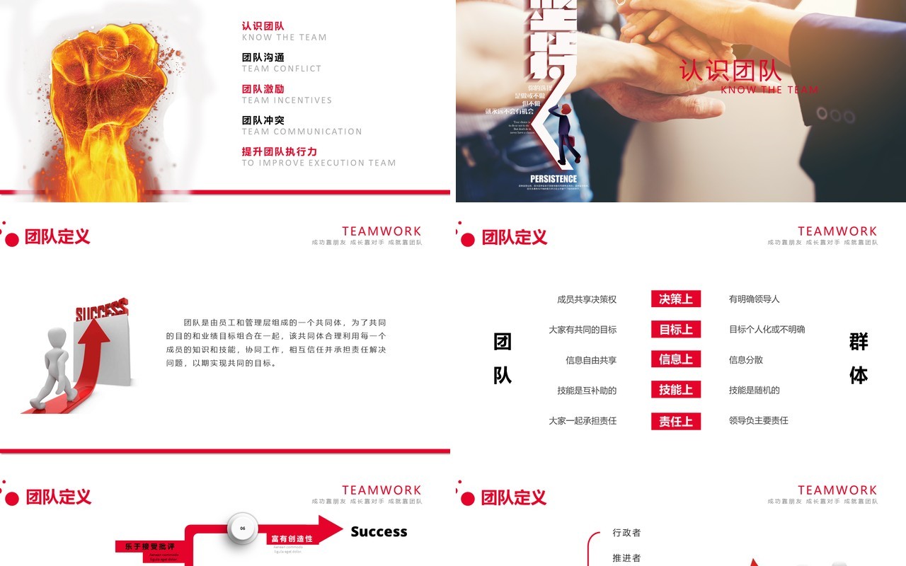 红色企业团队建设与管理员工培训课件ppt模板