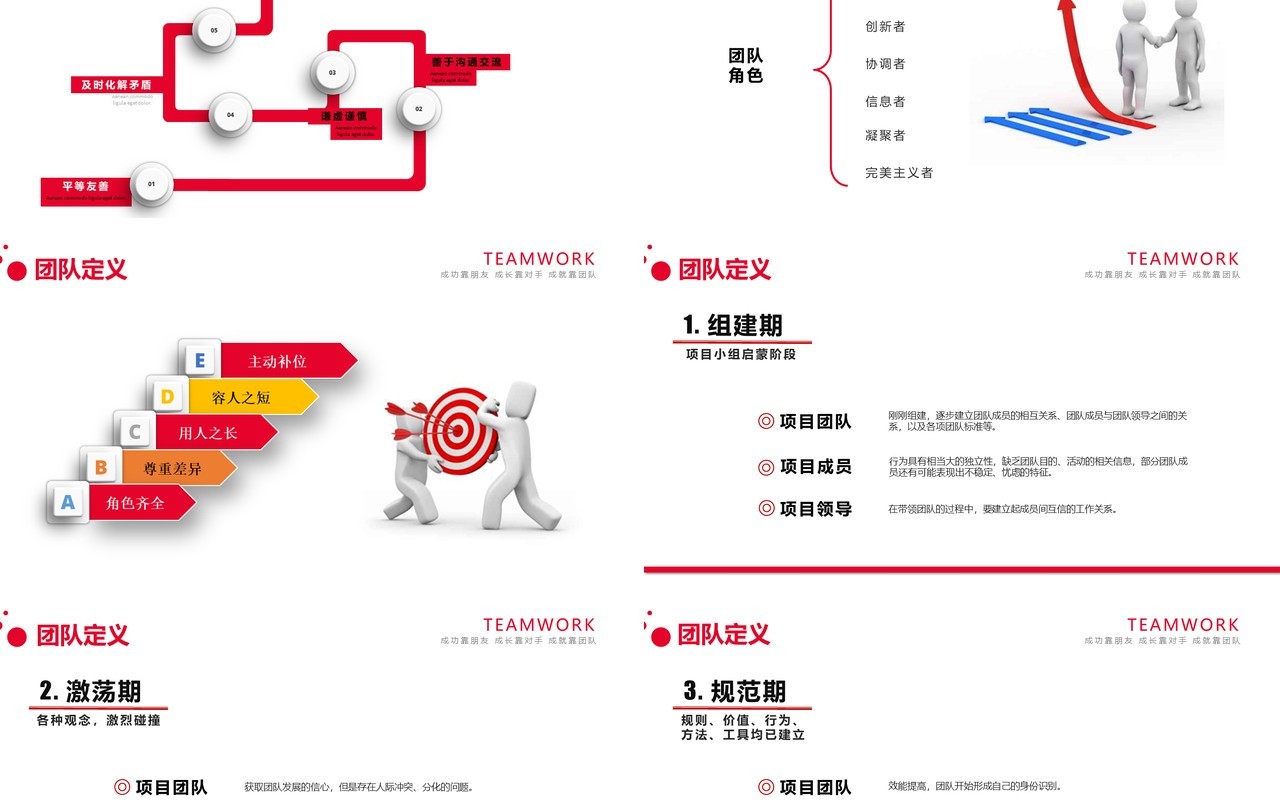 红色企业团队建设与管理员工培训课件ppt模板