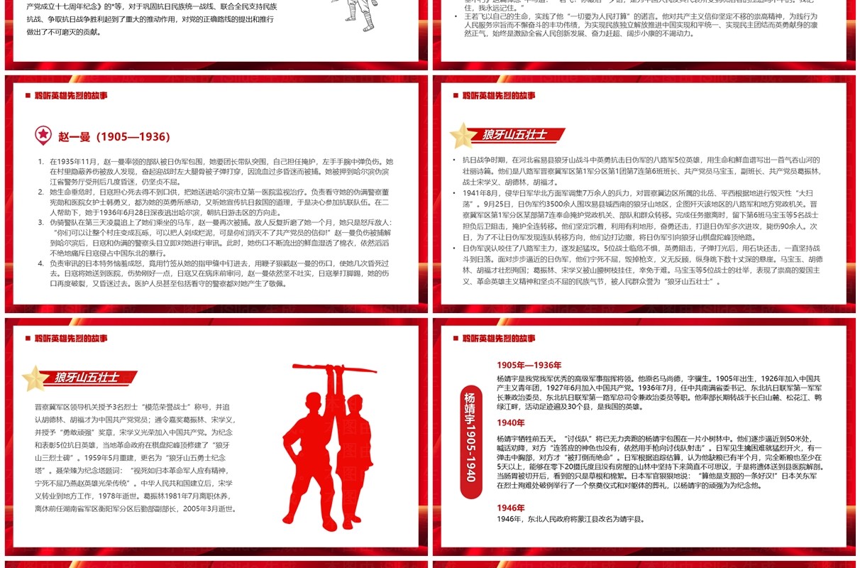 红色党政风致敬中国军人PPT模板