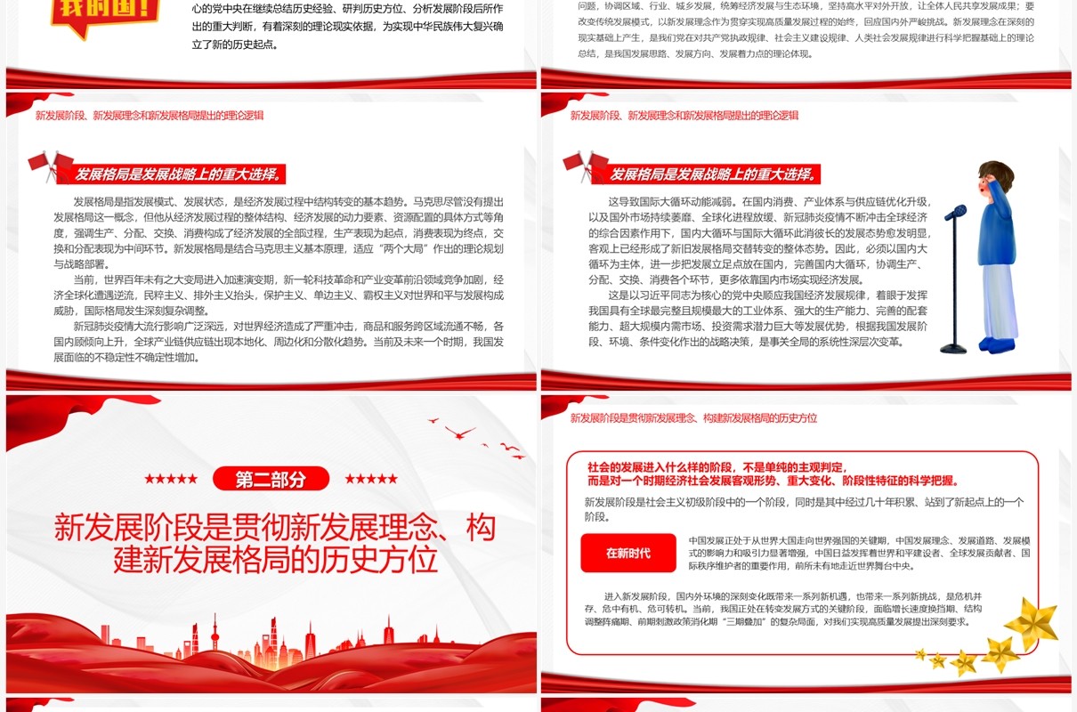 红色深入学习总书记经济思想重要内容PPT模板
