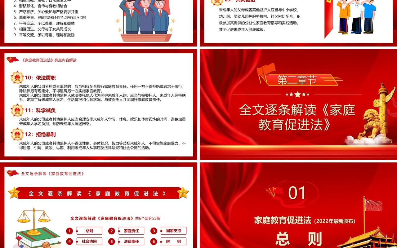 2022最新发布家庭教育促进法解读PPT模板