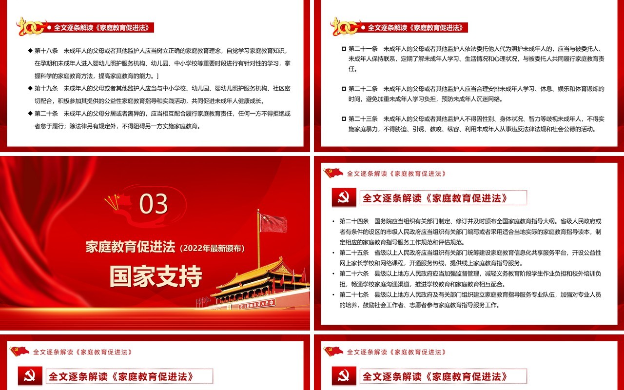 2022最新发布家庭教育促进法解读PPT模板