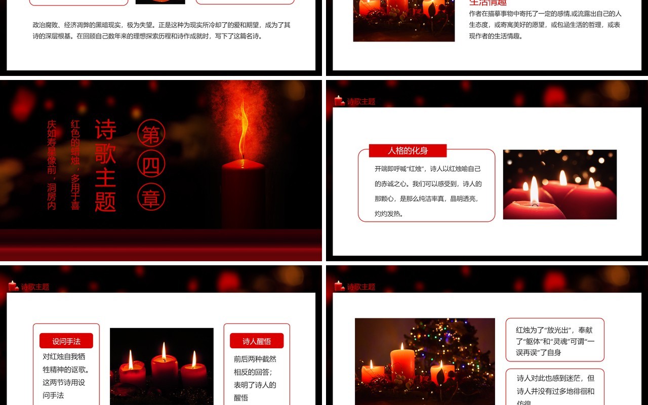现代爱国诗人学者闻一多作品红烛动态PPT模板