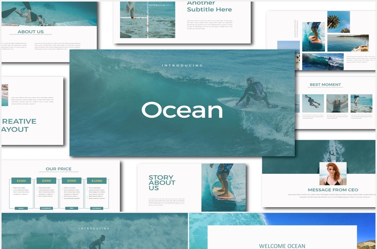 海洋多功能图片展示PPT模板Ocean Multipurpose PPT