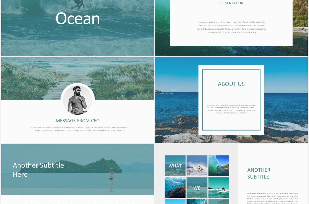 海洋多功能图片展示PPT模板Ocean Multipurpose PPT