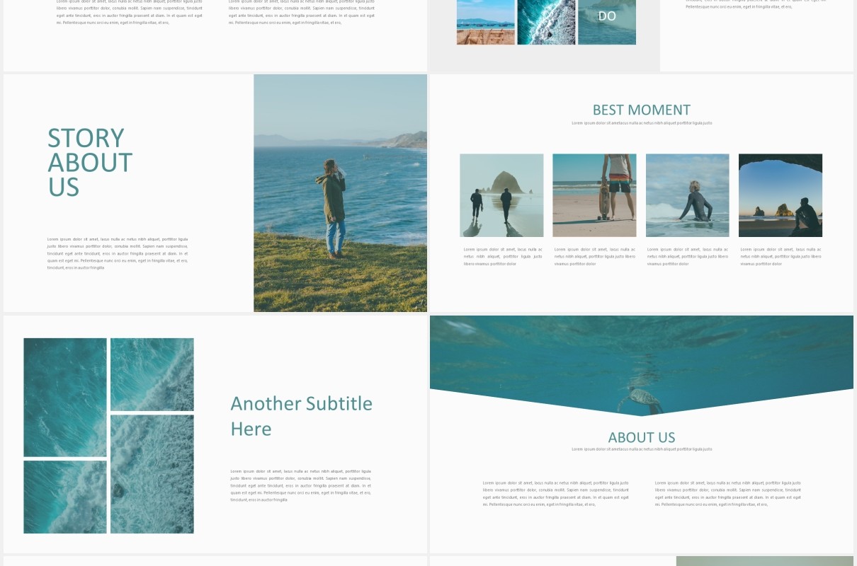 海洋多功能图片展示PPT模板Ocean Multipurpose PPT