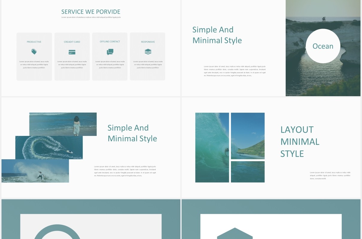 海洋多功能图片展示PPT模板Ocean Multipurpose PPT