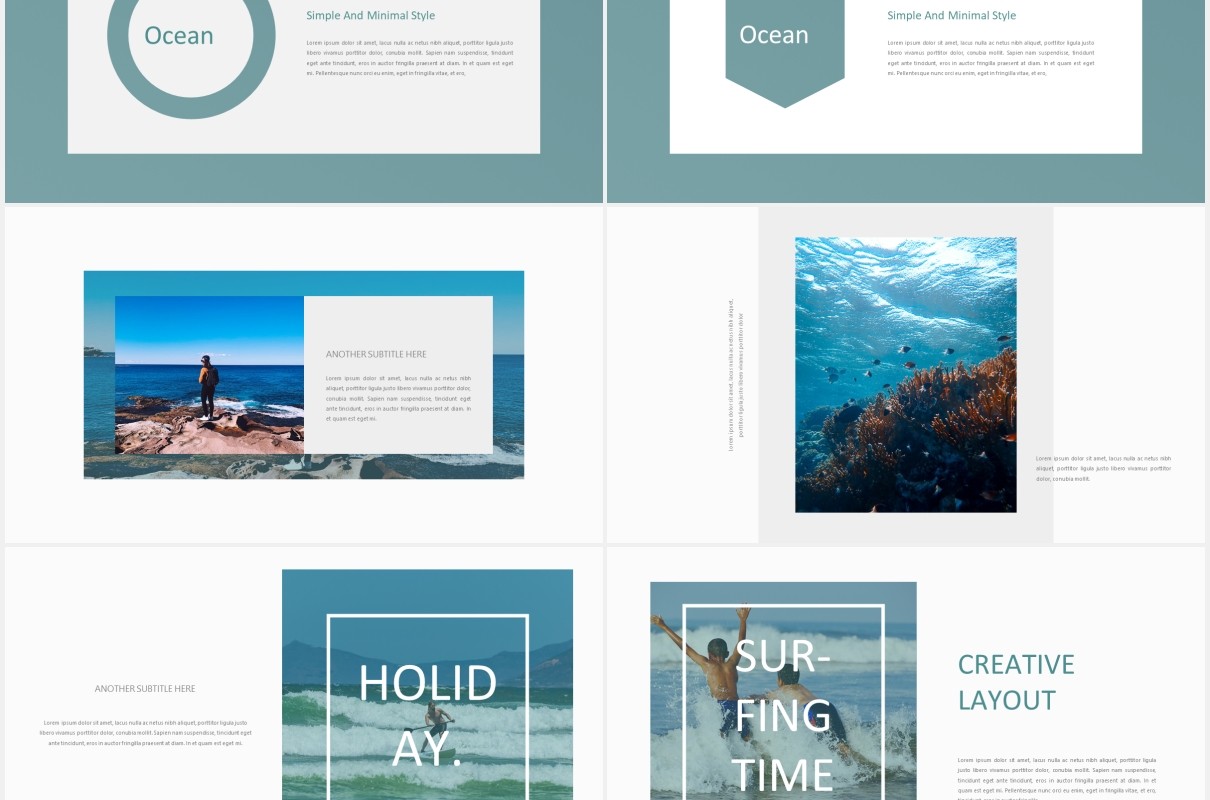 海洋多功能图片展示PPT模板Ocean Multipurpose PPT