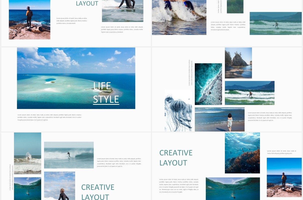 海洋多功能图片展示PPT模板Ocean Multipurpose PPT