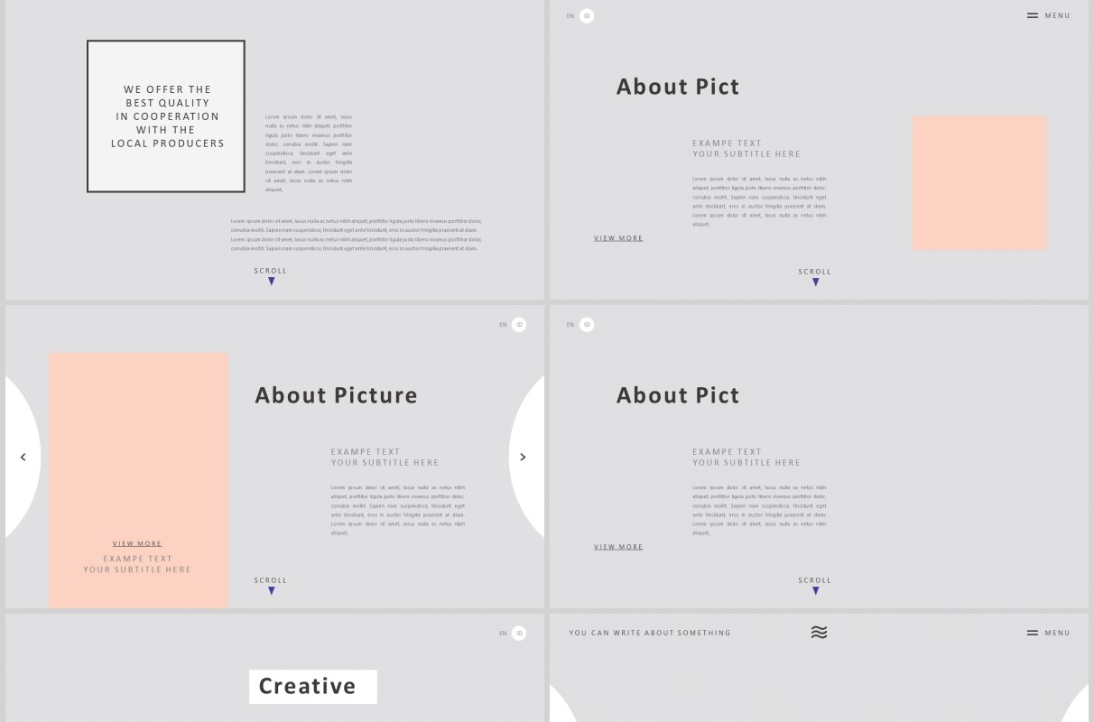 简洁欧美灰色PPT版式设计模板GREY - Powerpoint