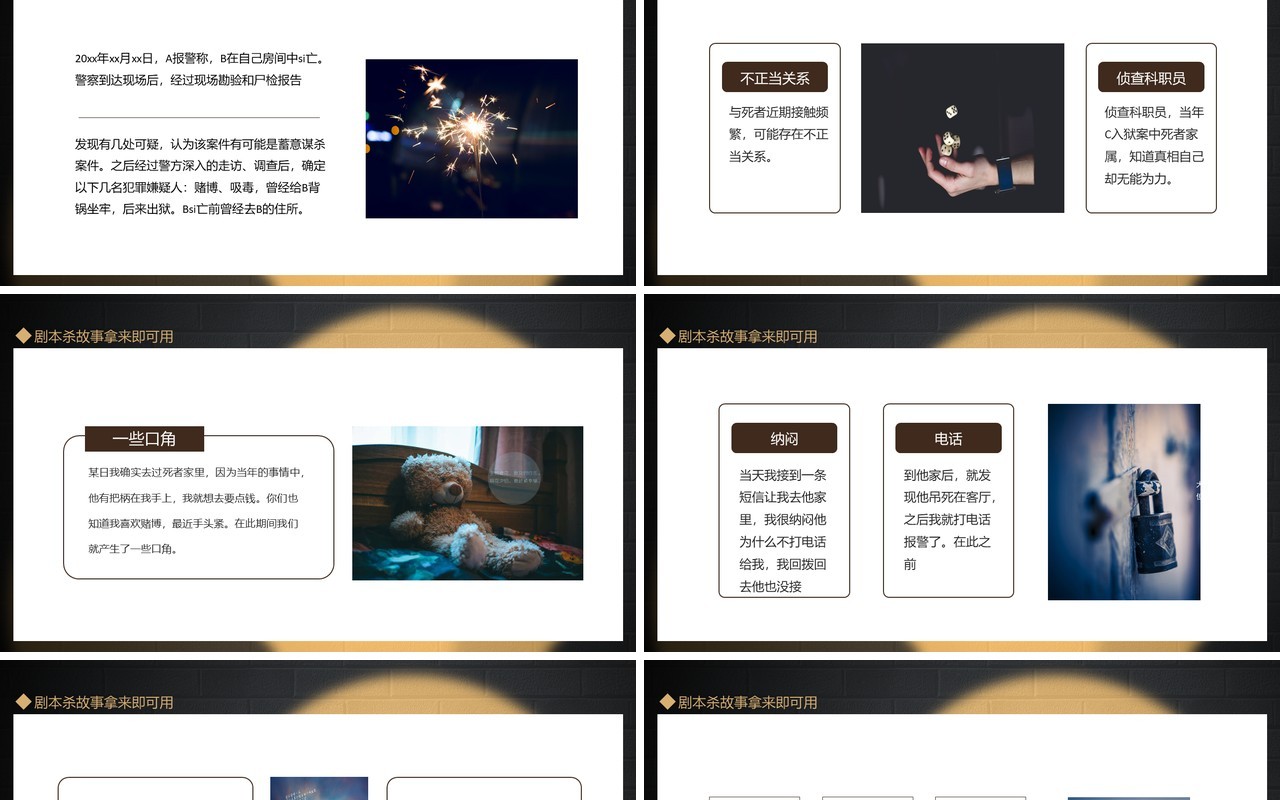 剧本杀故事拿来即可用动态PPT模板