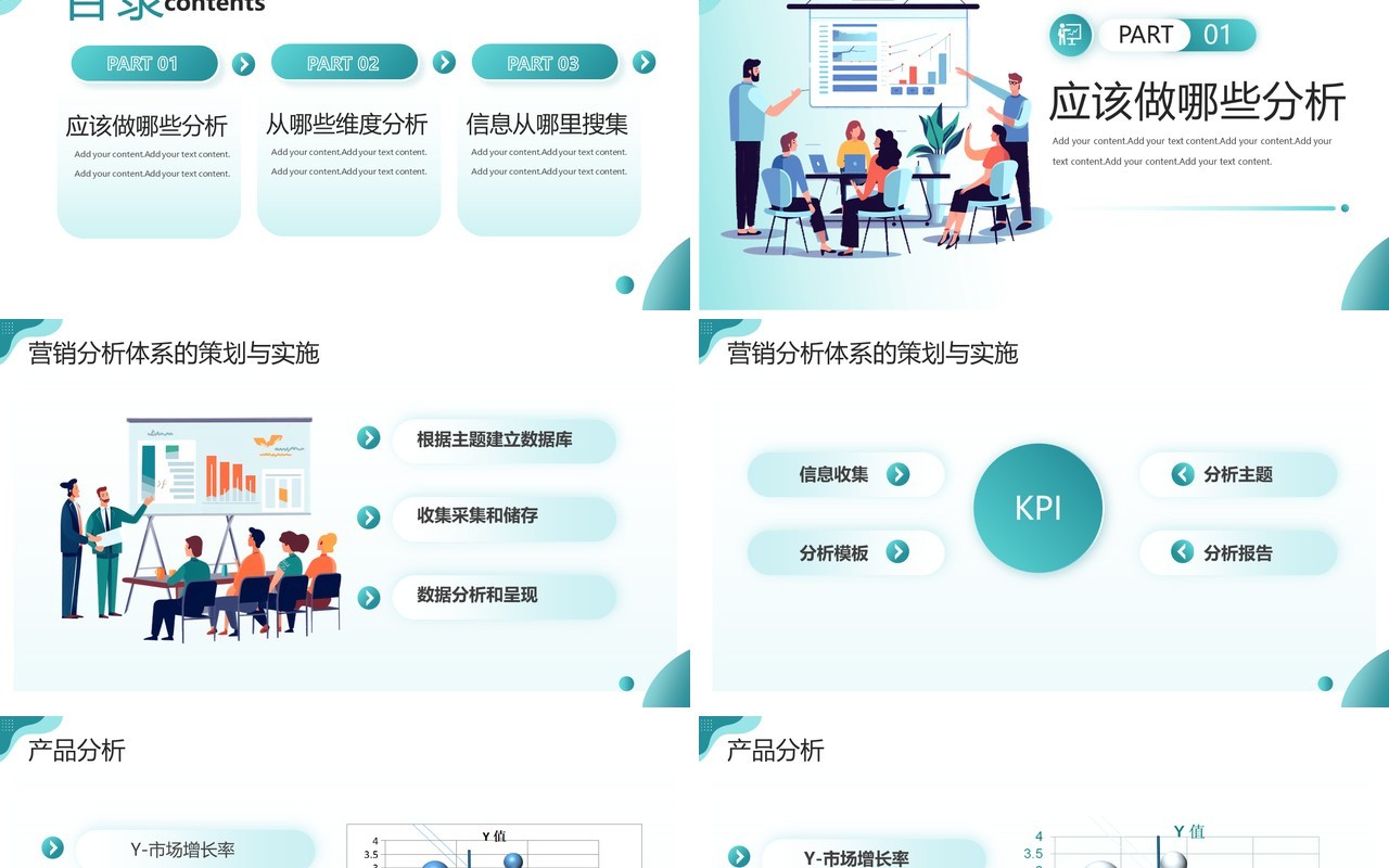 绿色简约风互联网销售数据分析PPT模板
