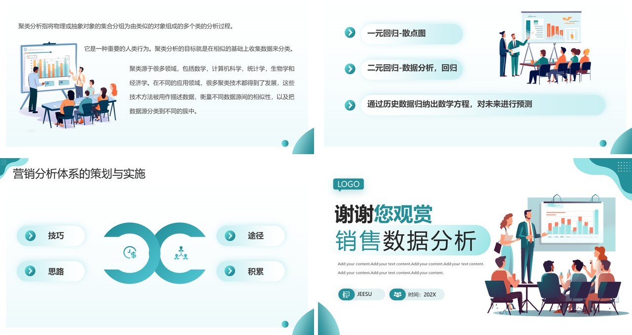 绿色简约风互联网销售数据分析PPT模板