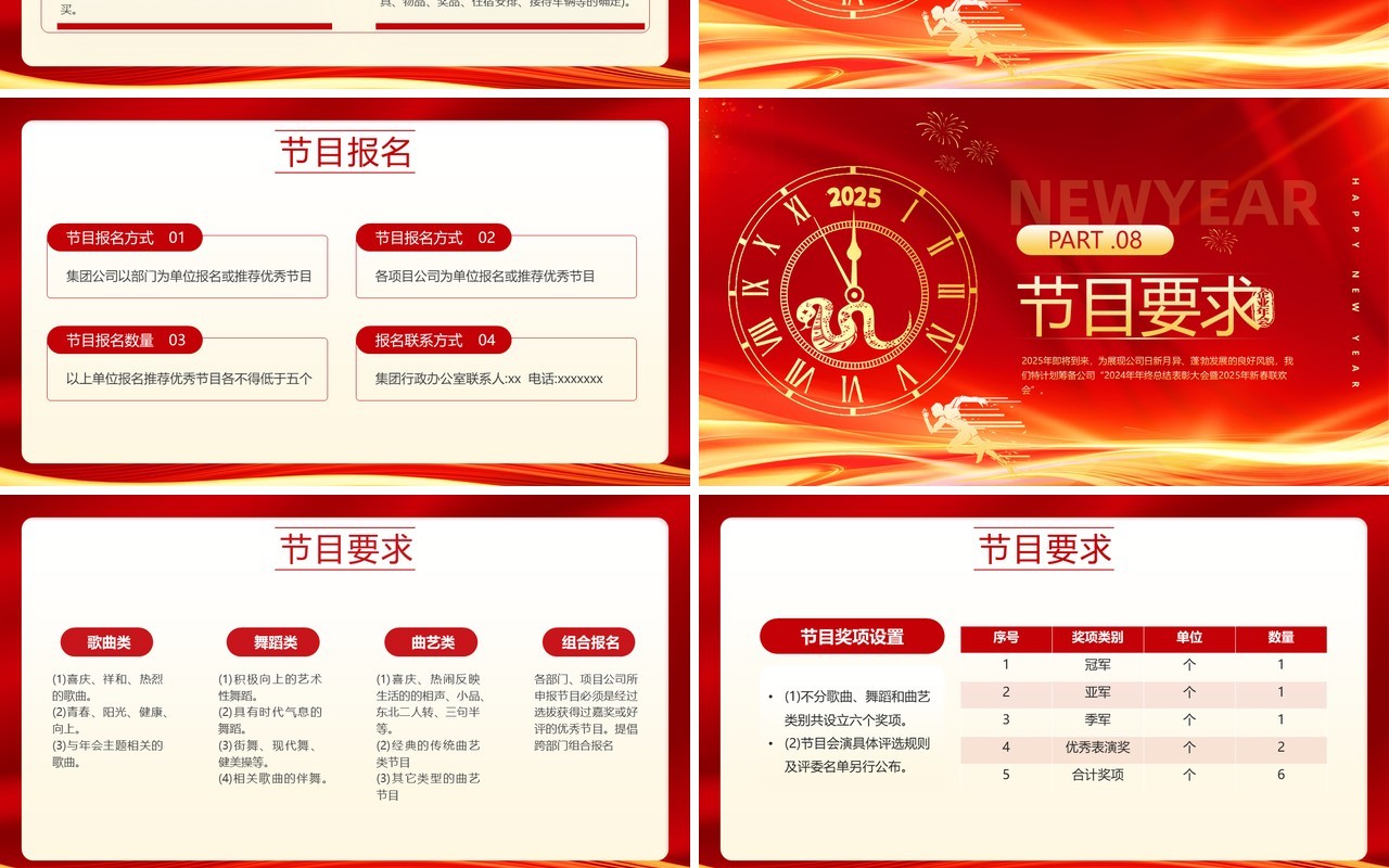红色商务风2025年终总结表彰大会PPT模板