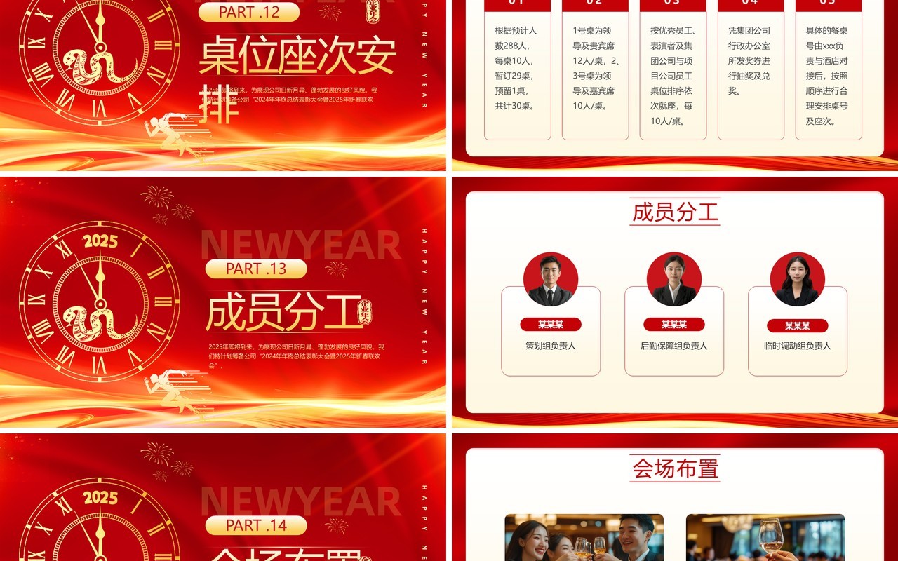 红色商务风2025年终总结表彰大会PPT模板