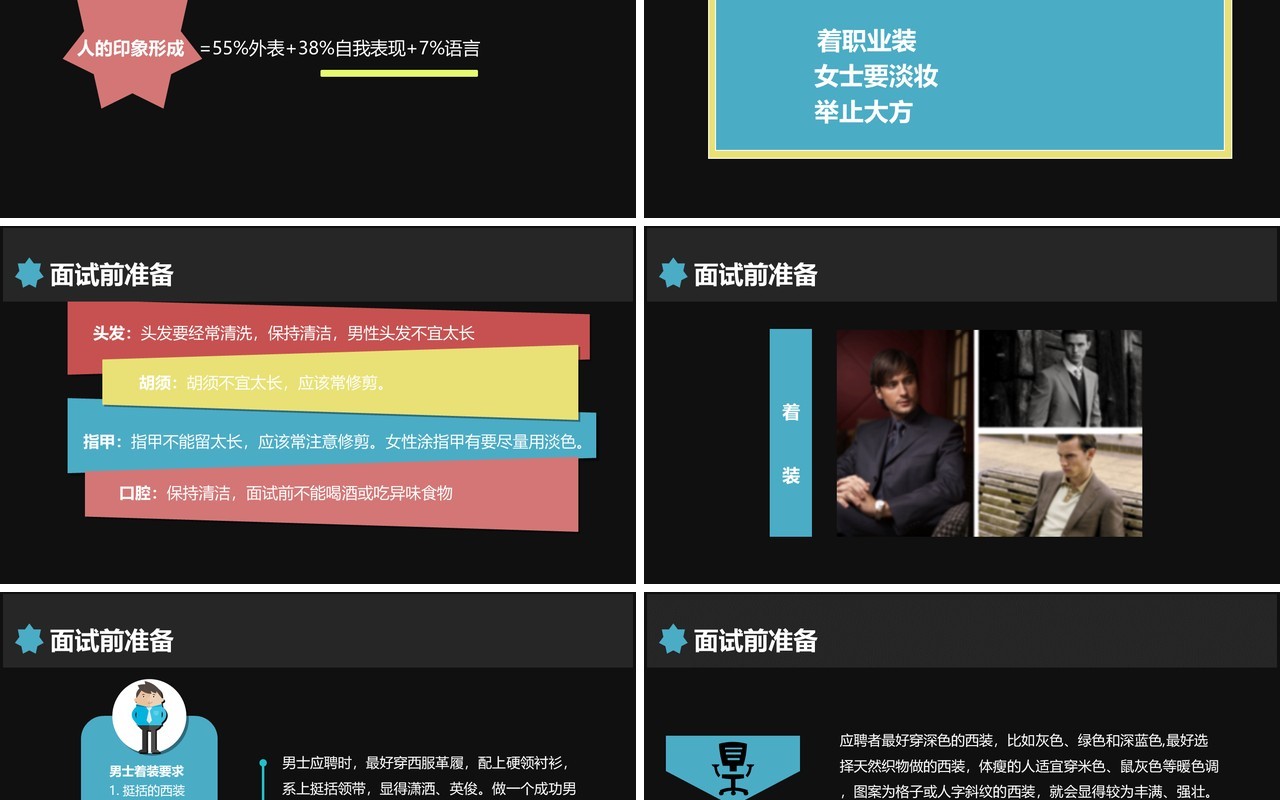 面试技巧PPT模板9