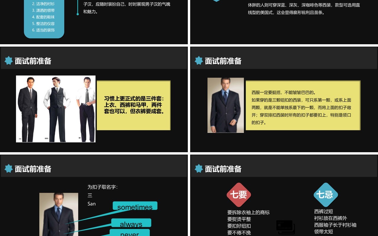 面试技巧PPT模板9