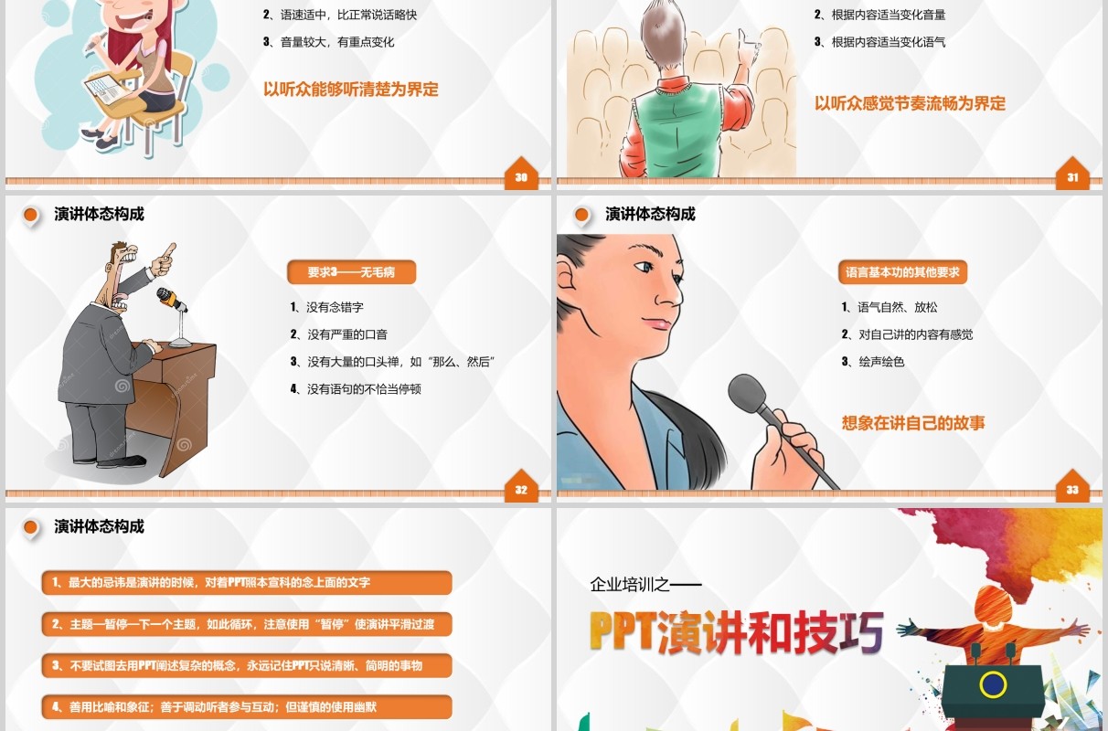 彩色企业培训演讲和技巧讲师训练PPT模板