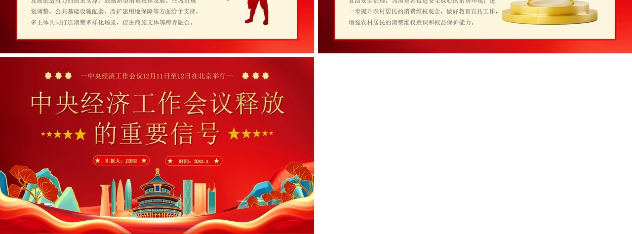 红色中国风中央经济工作会议的信号PPT模板