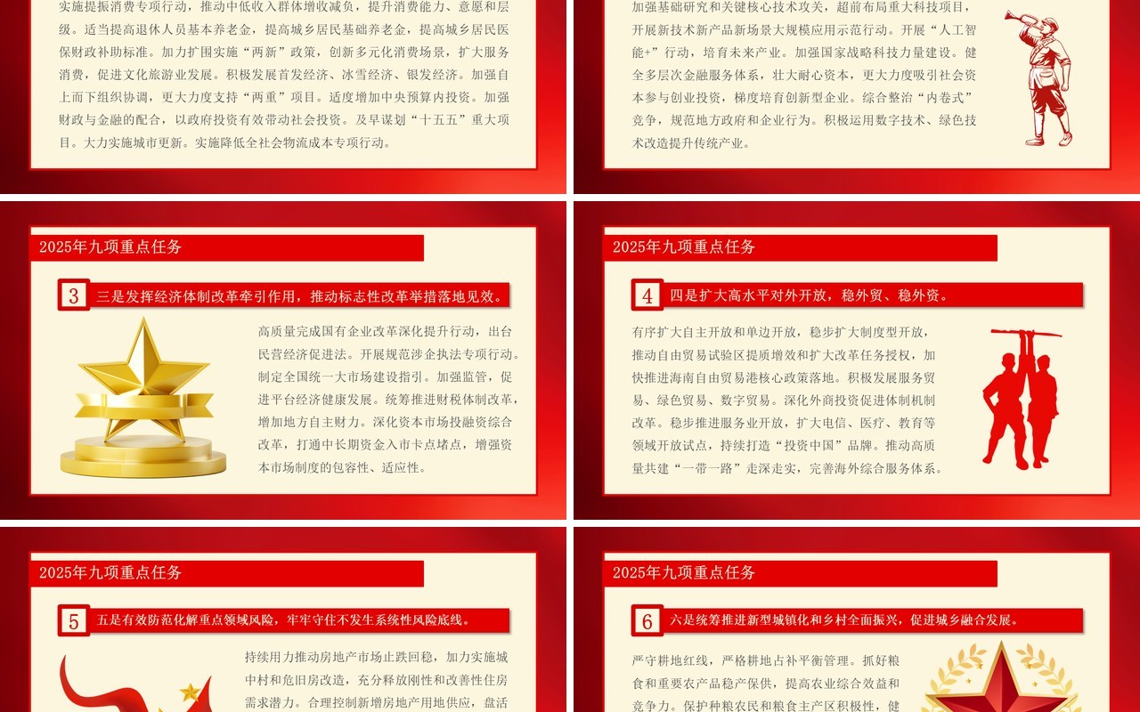 红色中国风中央经济工作会议的信号PPT模板