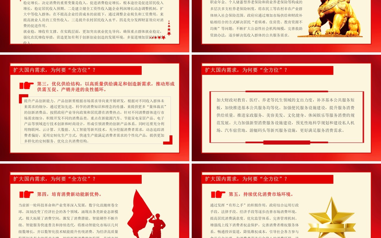红色中国风中央经济工作会议的信号PPT模板